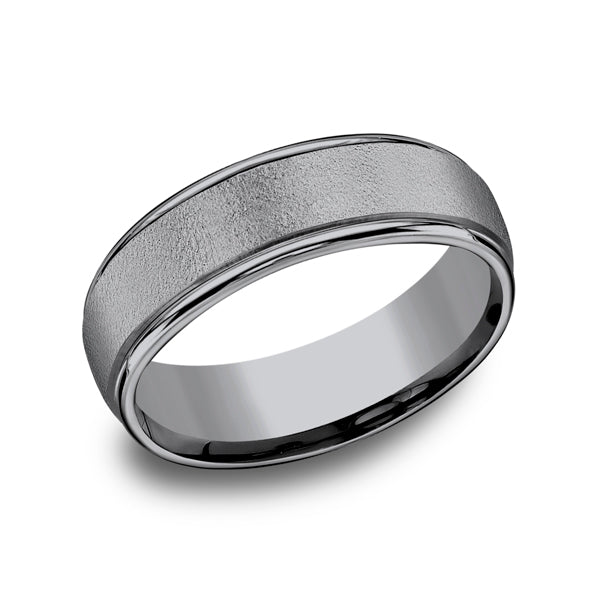 grey tantalum comfort-fit wedding band