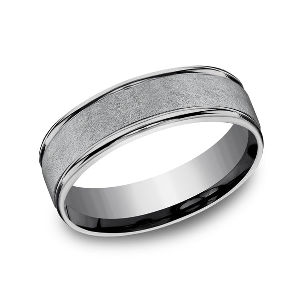 grey tantalum comfort-fit wedding band