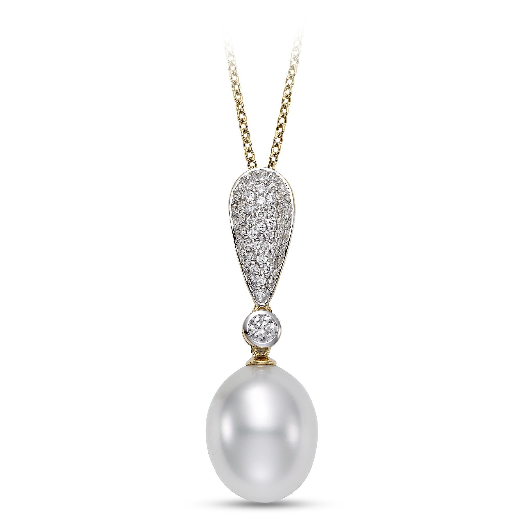 pavé teardrop pendant