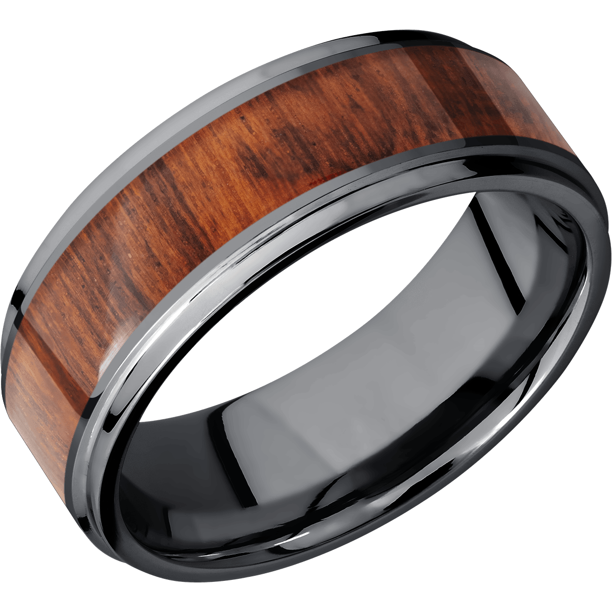 Hardwood Wedding Band With Satin & Polish Finish