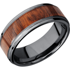 Hardwood Wedding Band With Satin & Polish Finish