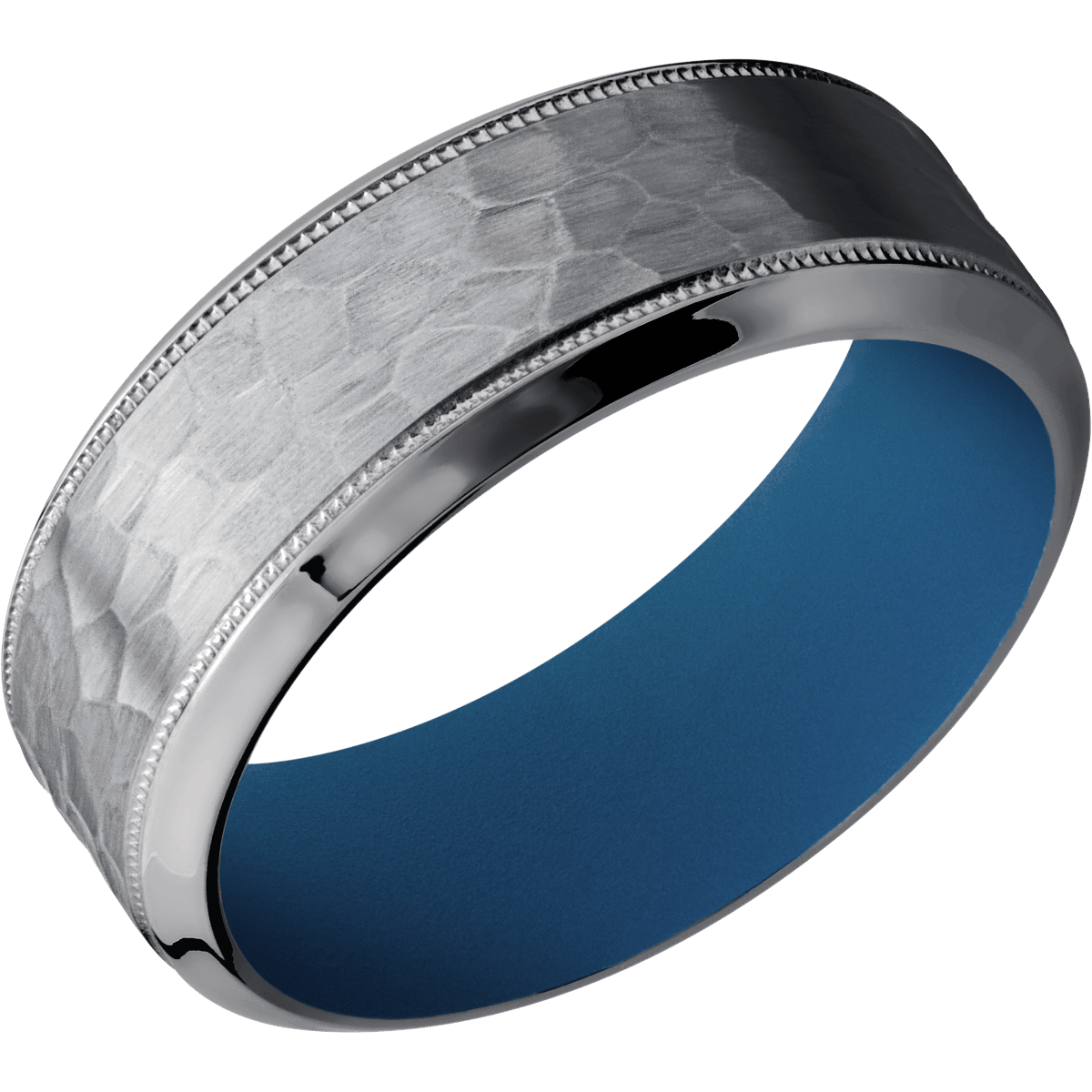 Tantalum Wedding Band With Hammer & Polish Finish