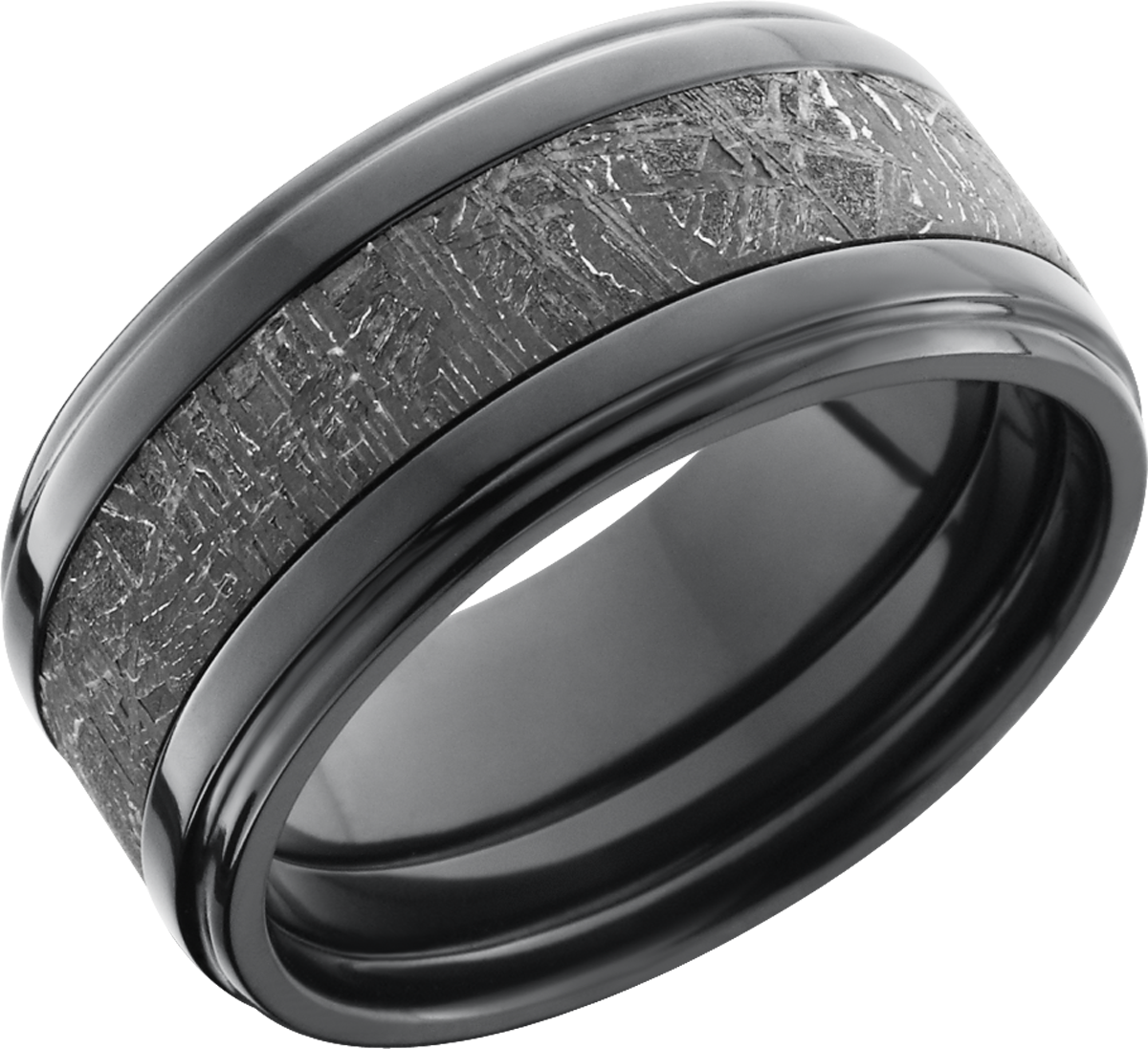 lashbrook meteorite zirconium 10mm flat band