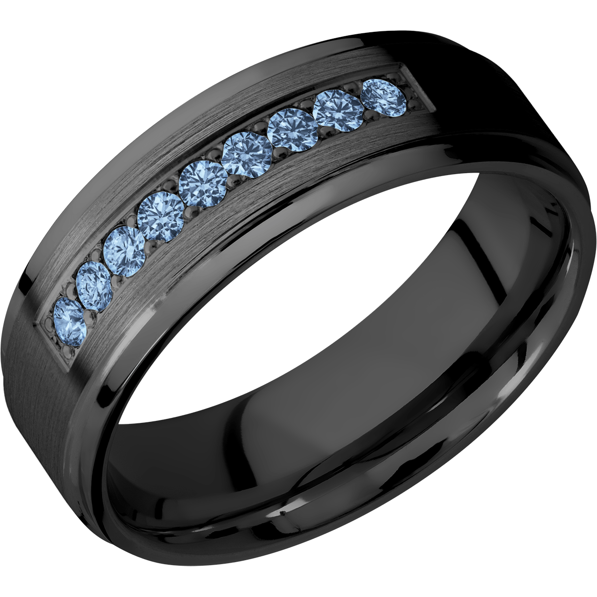 Zirconium Wedding Band With Satin & Polish Finish