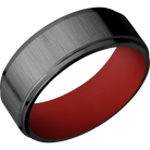 Zirconium Wedding Band With Cross Satin Black & Polish Finish