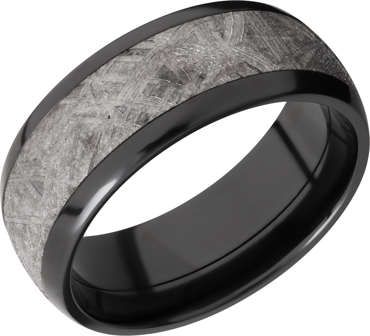 lashbrook meteorite zirconium 8mm domed band