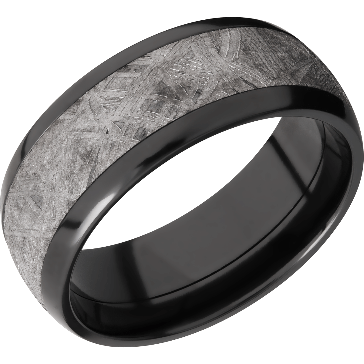 Meteorite Wedding Band With Polish Finish