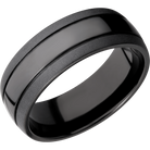 Zirconium Wedding Band With Polish & Bead Finish