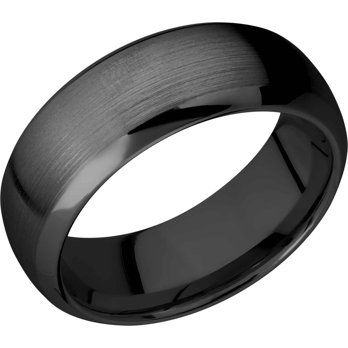 Zirconium Wedding Band With Satin & Polish Finish