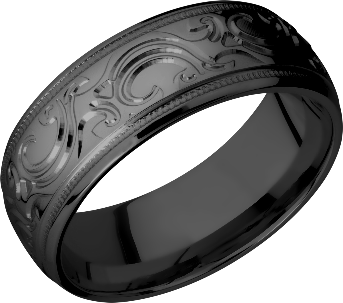 lashbrook zirconium collection zirconium 8mm domed band