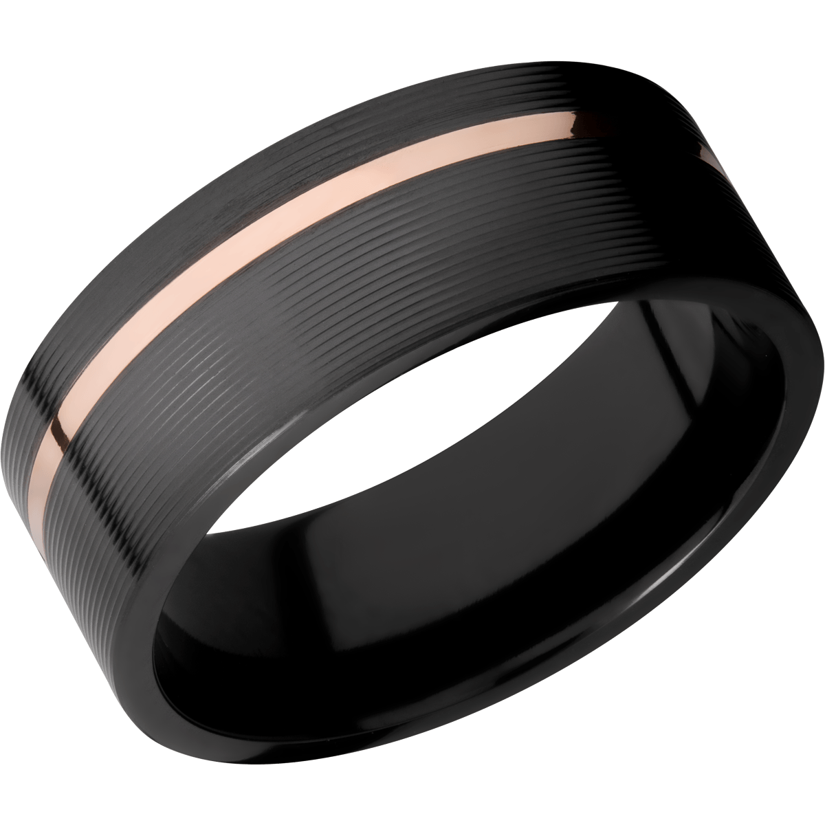 Zirconium Wedding Band With Polish & Machine Finish Finish