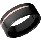 Zirconium Wedding Band With Polish & Machine Finish Finish