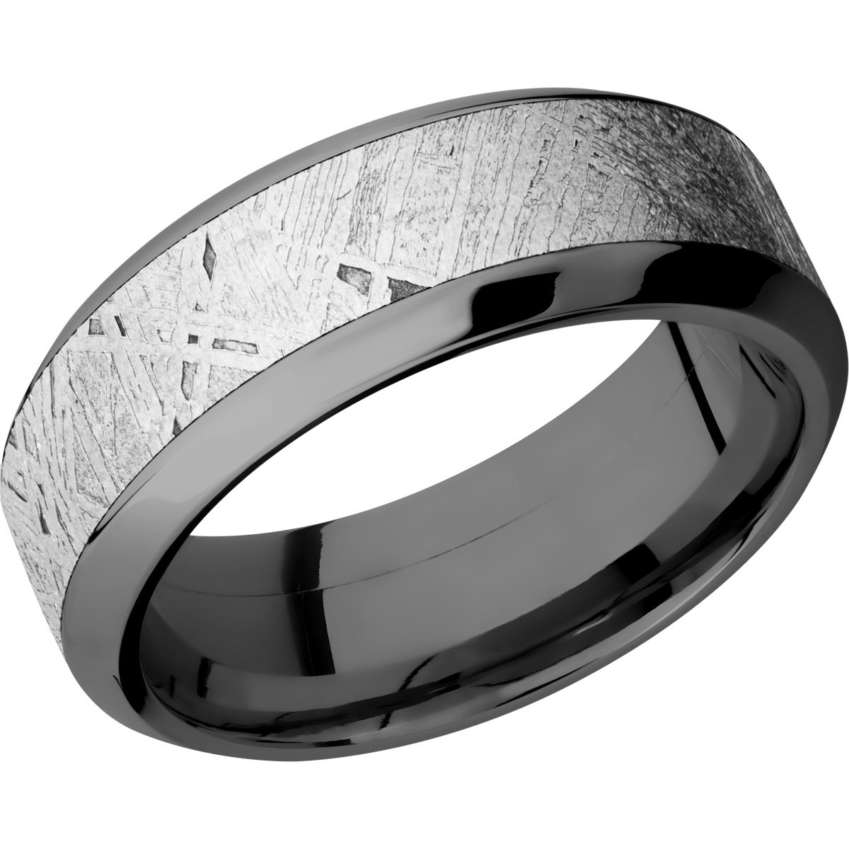 Meteorite Wedding Band With Polish Finish