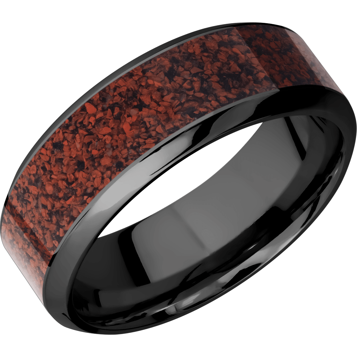 Zirconium Wedding Band With Satin & Polish Finish