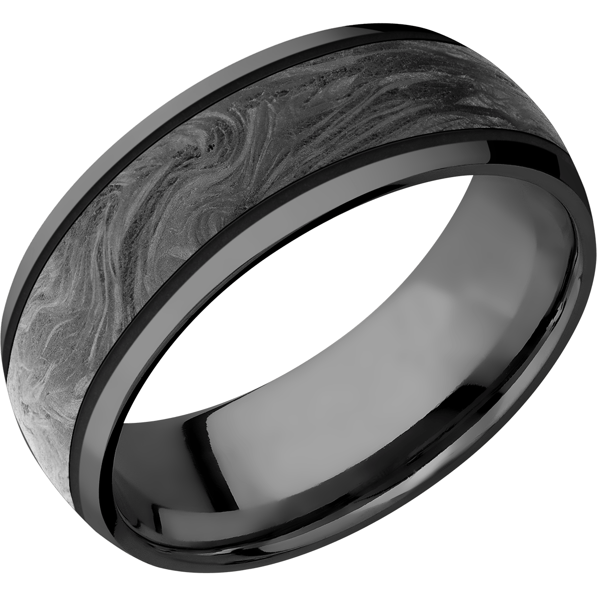 Zirconium Wedding Band With Polish Finish