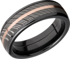 Damascus Wedding Band With Satin & Acid & Pol Finish