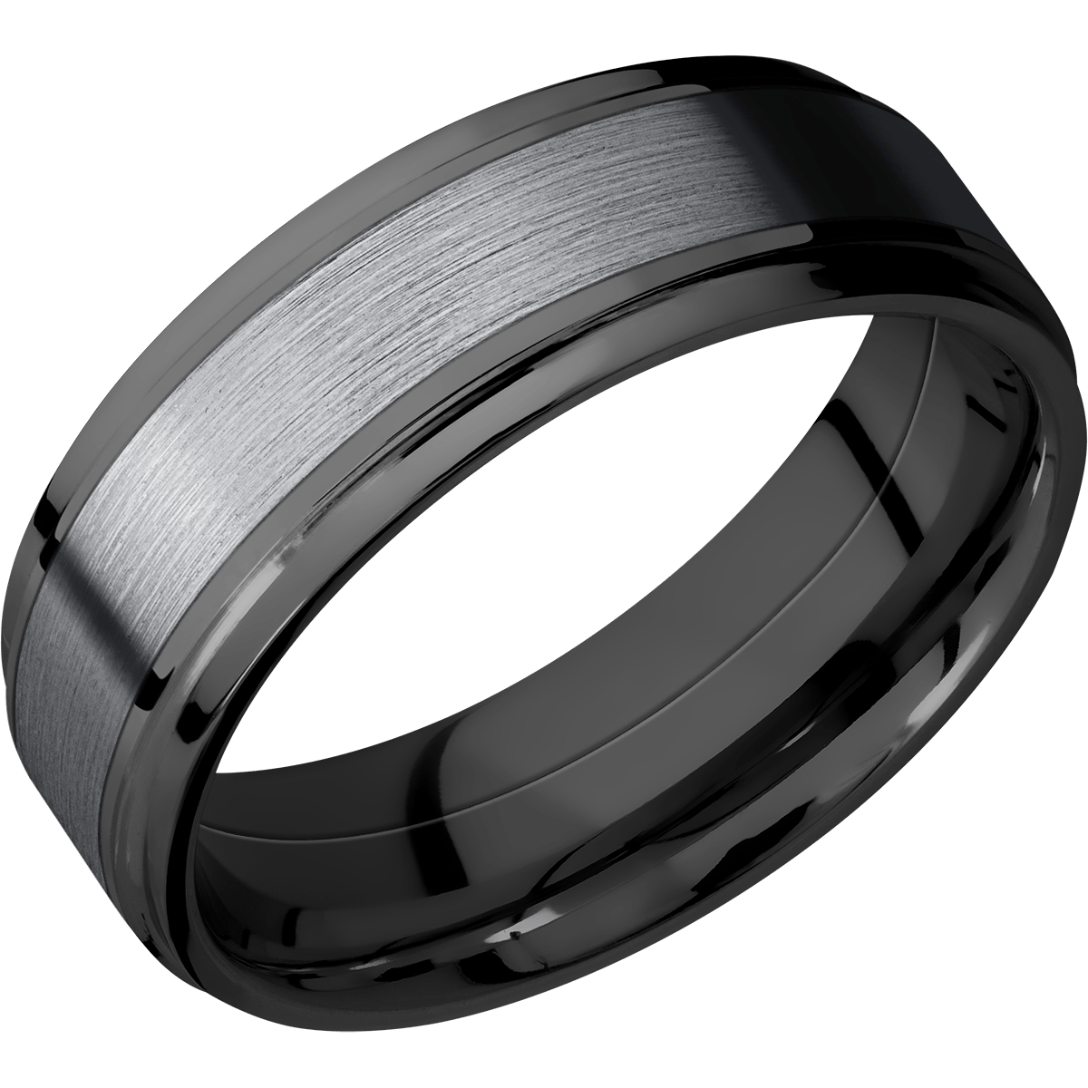 Zirconium Wedding Band With Satin & Polish Finish