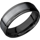 Zirconium Wedding Band With Satin & Polish Finish