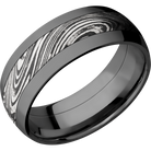 Damascus Wedding Band With Acid & Polish Finish