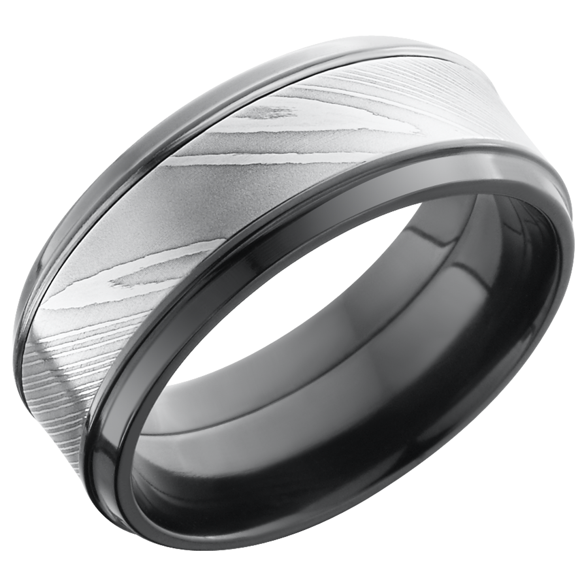 lashbrook damascus zirconium 9mm beveled band