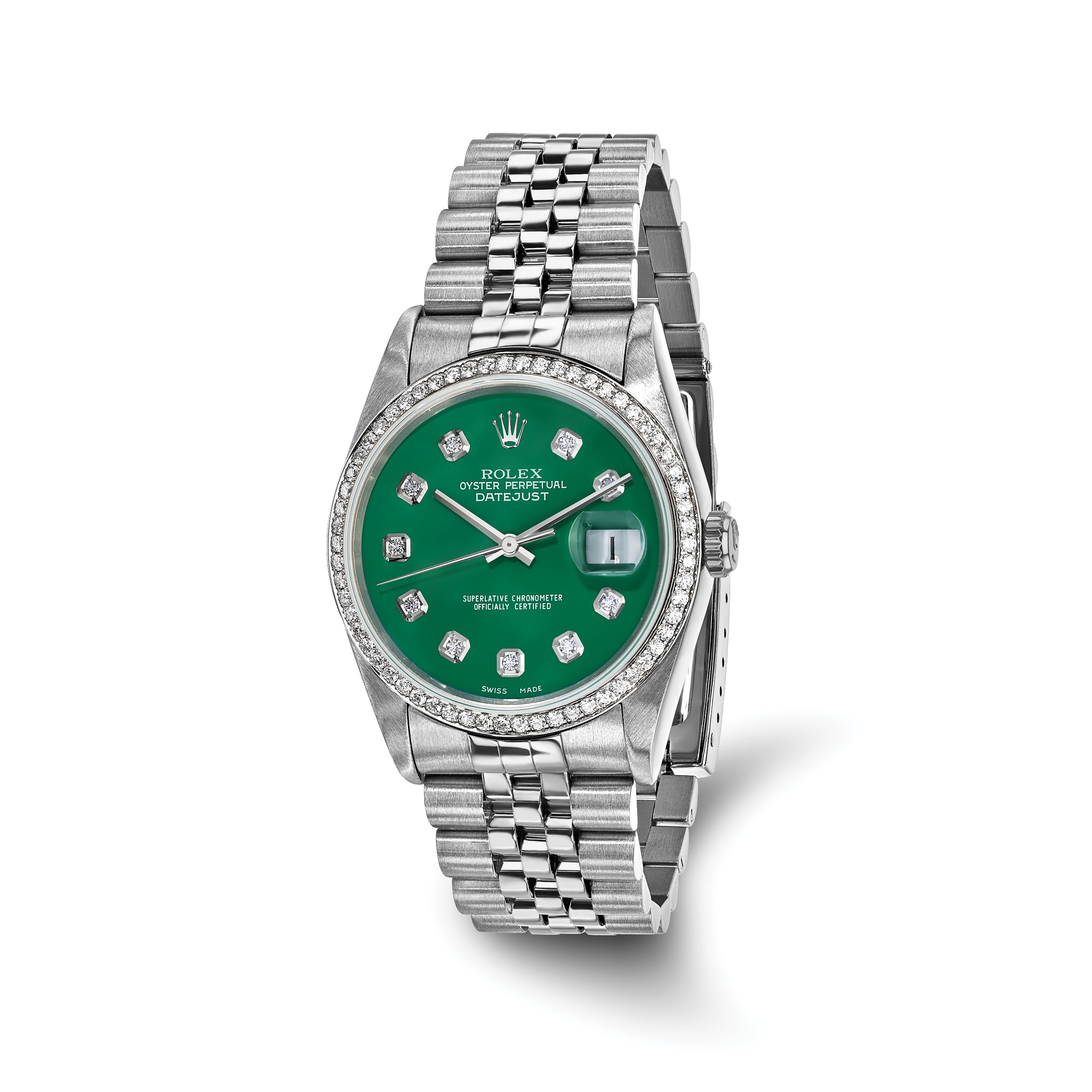 pre-owned rolex-independently certified steel 36mm jubilee - 10259grn