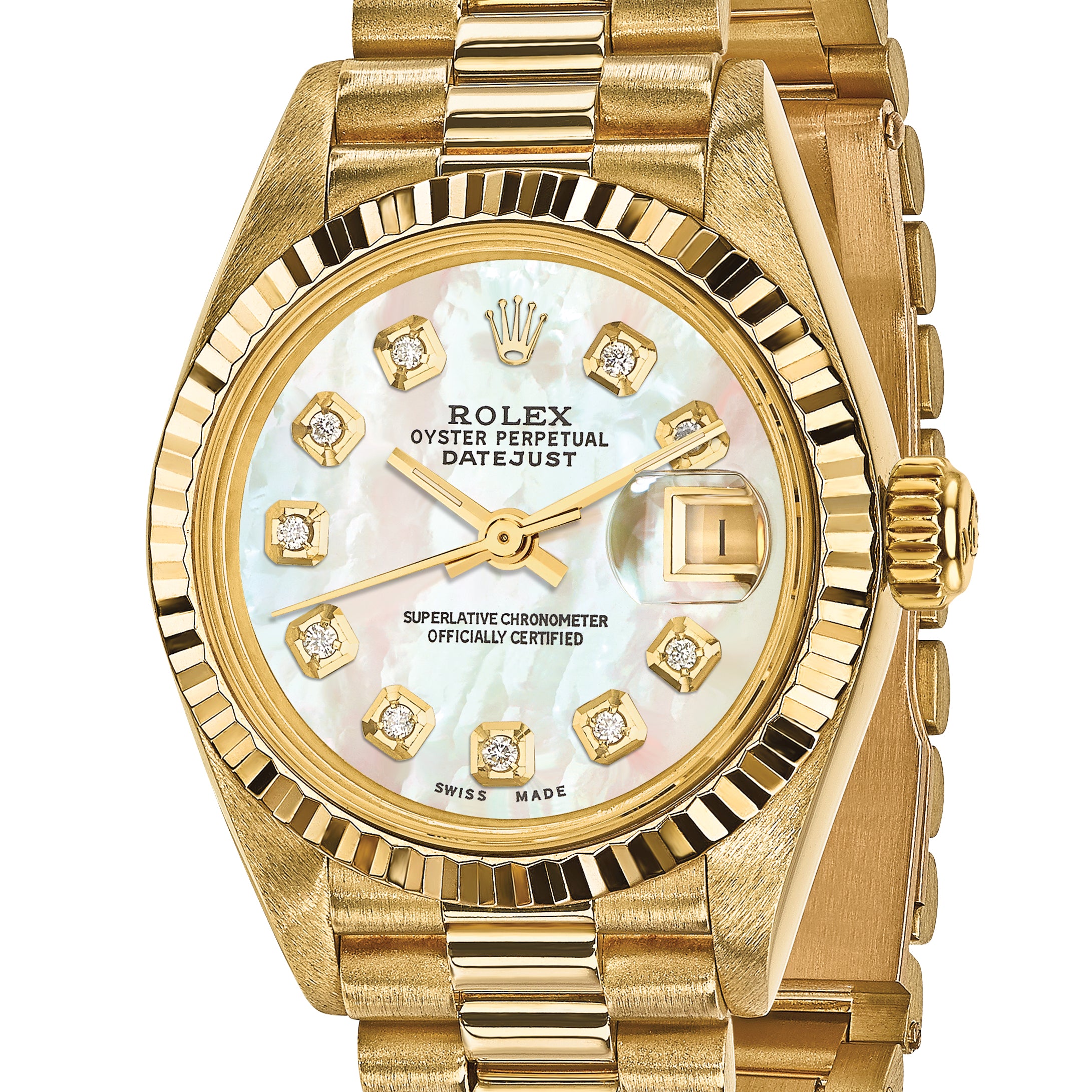 Pre-owned Rolex-Independently Certified 18k 26mm Dial Watch