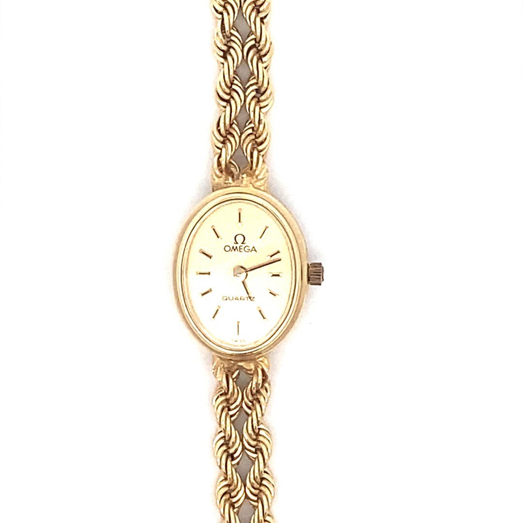 14k Yellow Gold Omega Wrist Watch Diamond Vault Of Troy 7311