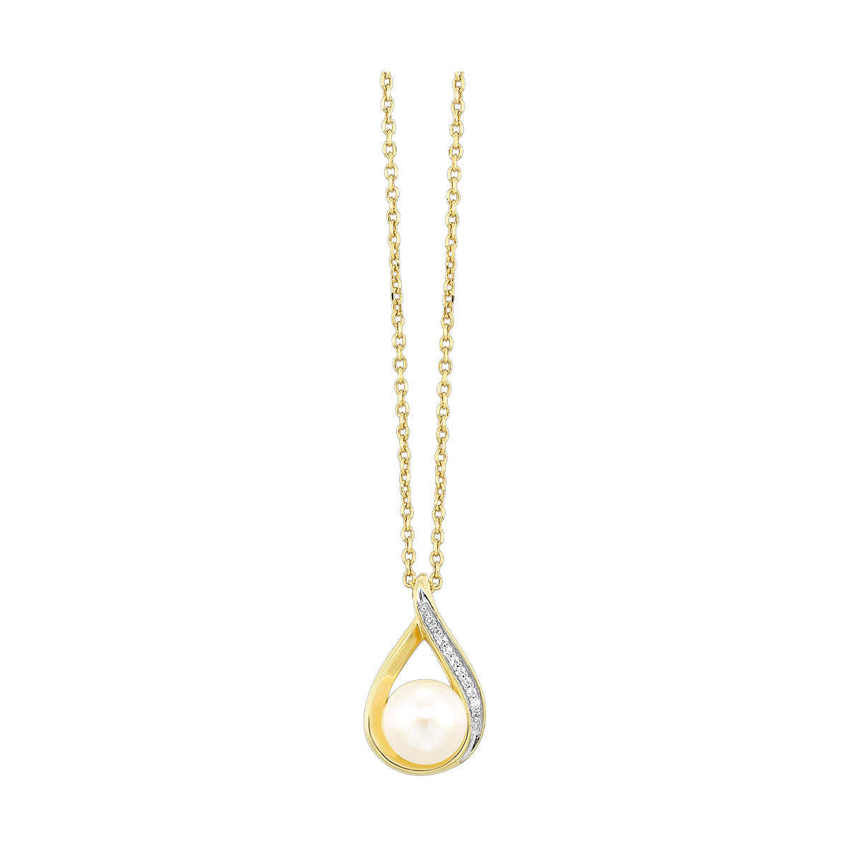 14Kt Yellow Gold Diamond 1/50Ctw & Pearl 1 1/2Ctw Pendant 14Kt Yellow Gold Diamond 1/50Ctw & Pearl 1 1/2Ctw Pendant