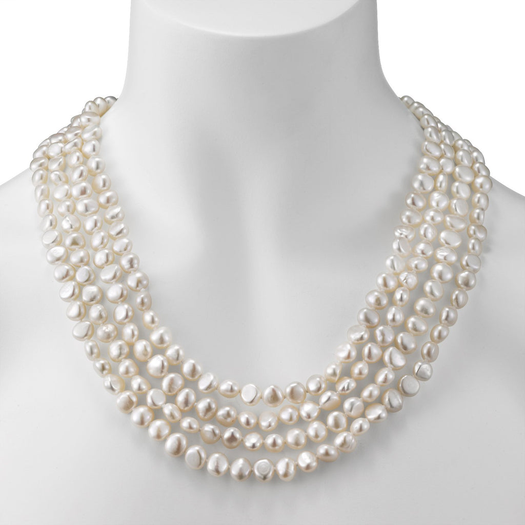 endless style baroque freshwater pearl strand necklace