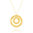 3128 - 14kt handmade yellow wavy matte & satin gold circular diamond necklace