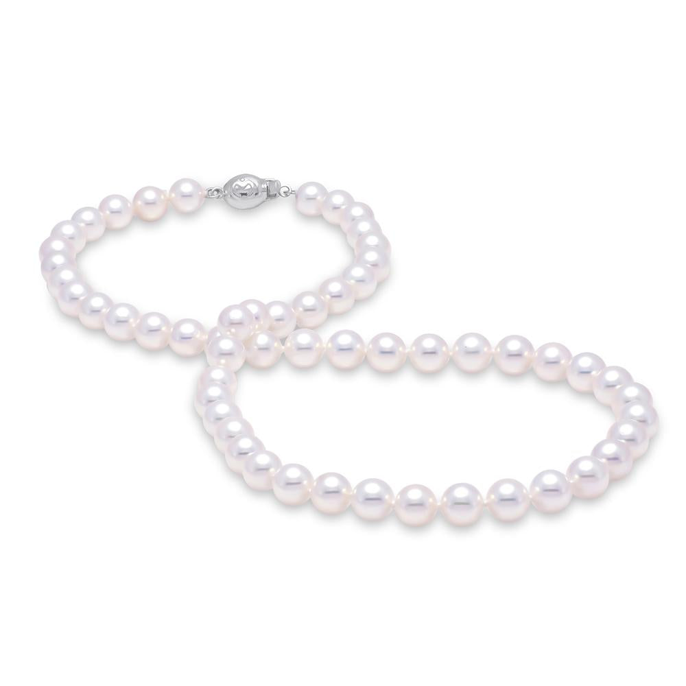 4-4.5mm 18" akoya pearl strand necklace 4045-18-a+w