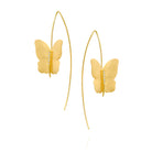 4631 - beautifully handcrafted butterfly diamond earring in 14kt matte satin yellow gold 
