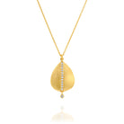4859 - 14kt brushed yellow gold teardrop necklace with diamonds 