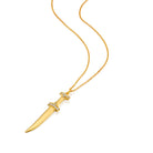 6811 - 14kt yellow gold matte diamond dagger necklace