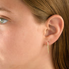 7422 - 14kt shiny yellow gold diamond hoop earring