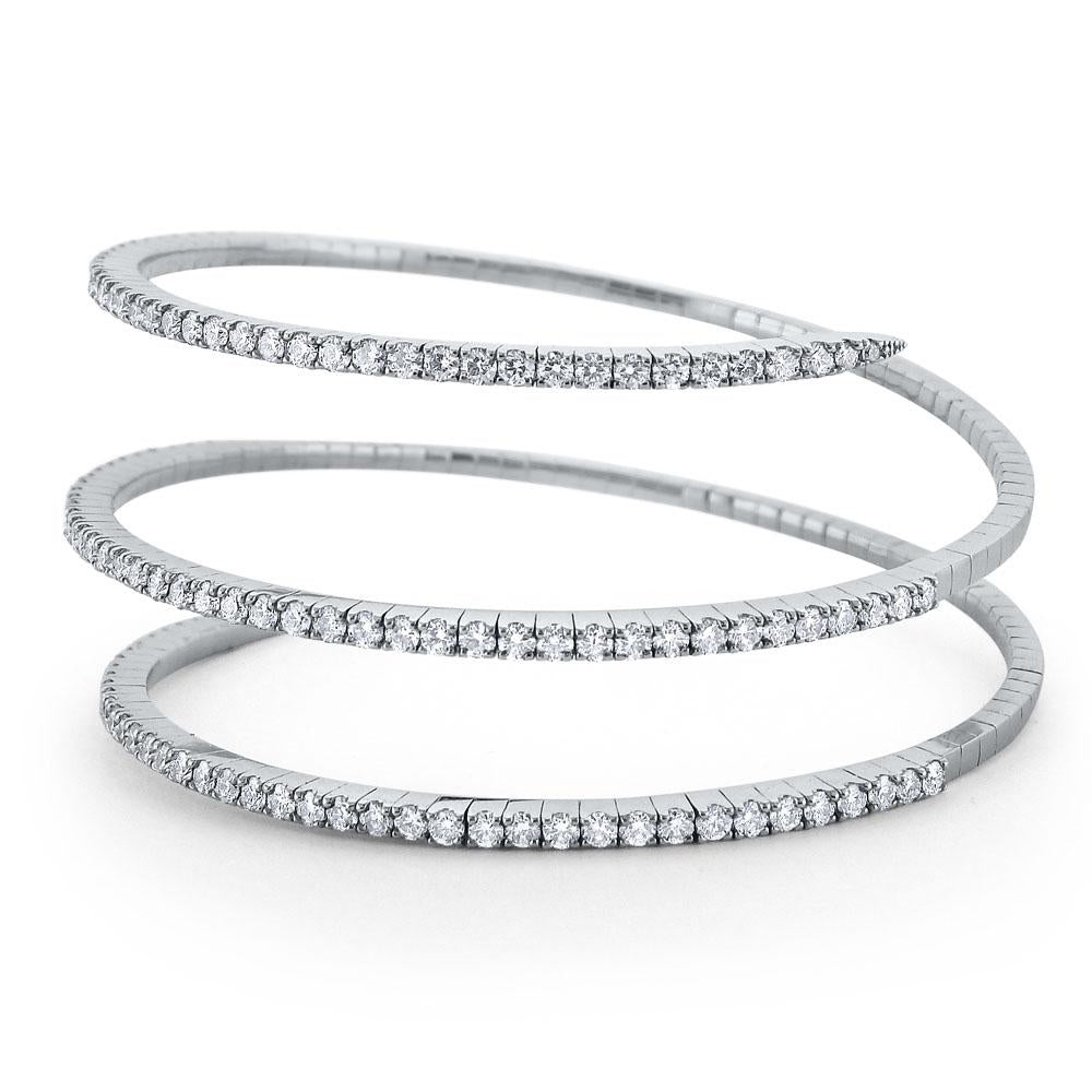 b6551 kc design diamond “slinkie” spiral wrap bracelet set in 14 kt. gold