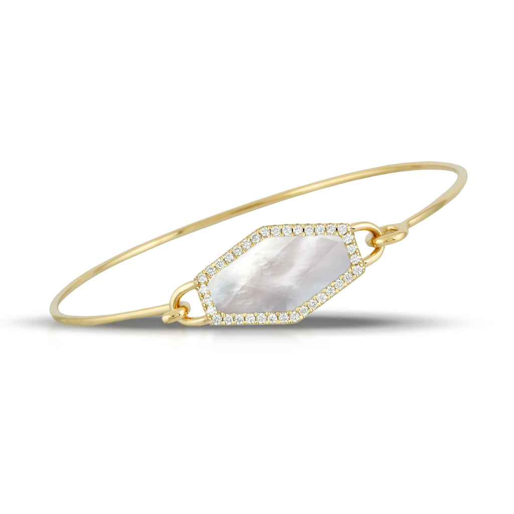 doves white orchid collection 18k yellow gold diamond bangle B7703WMP