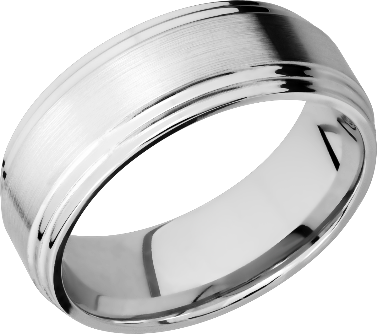 lashbrook classic cobalt chrome 8mm flat band wit two-step edges