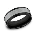 tantalum and black titanium comfort-fit design wedding band