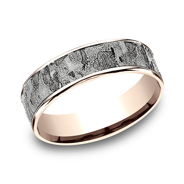 two tone comfort-fit design wedding ring