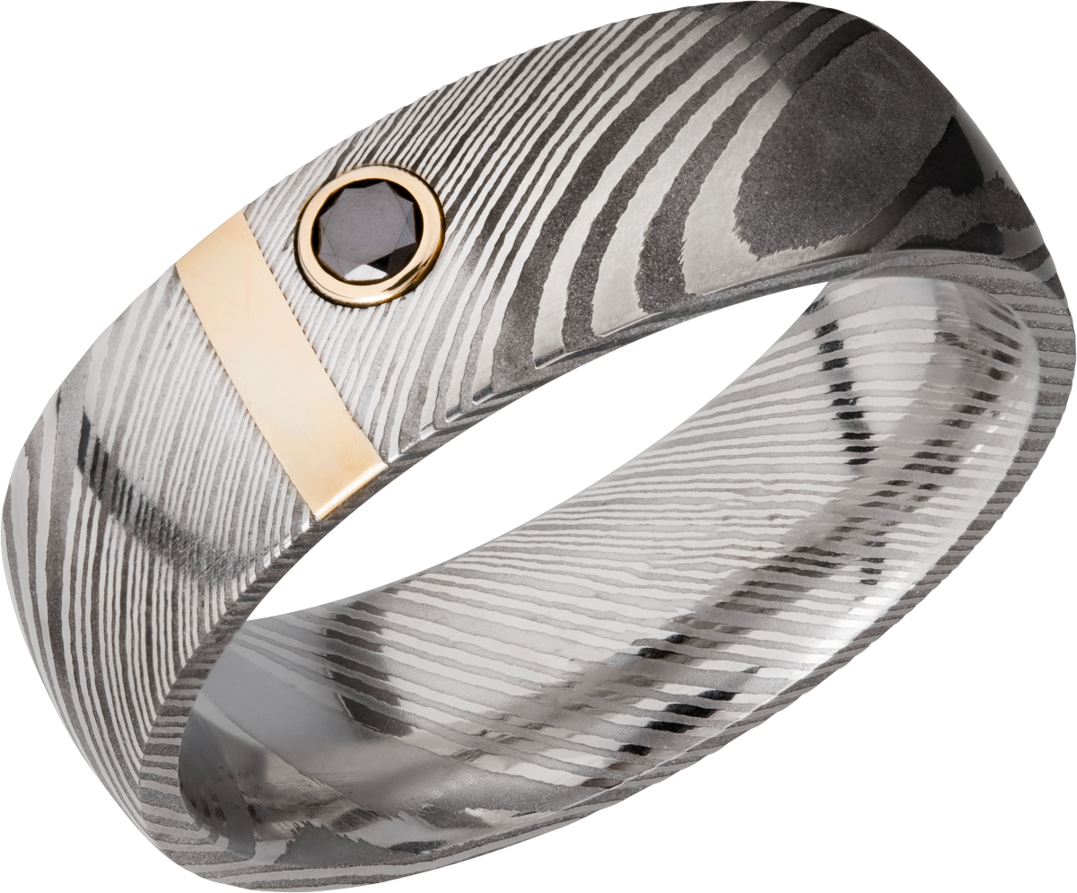 lashbrook damascus handmade 7mm zebra damascus steel band