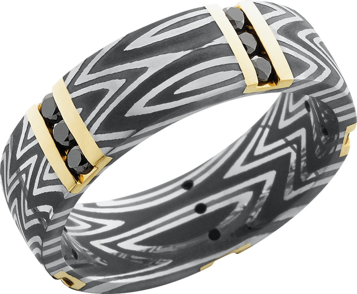 lashbrook damascus handmade 7mm zebra damascus steel band