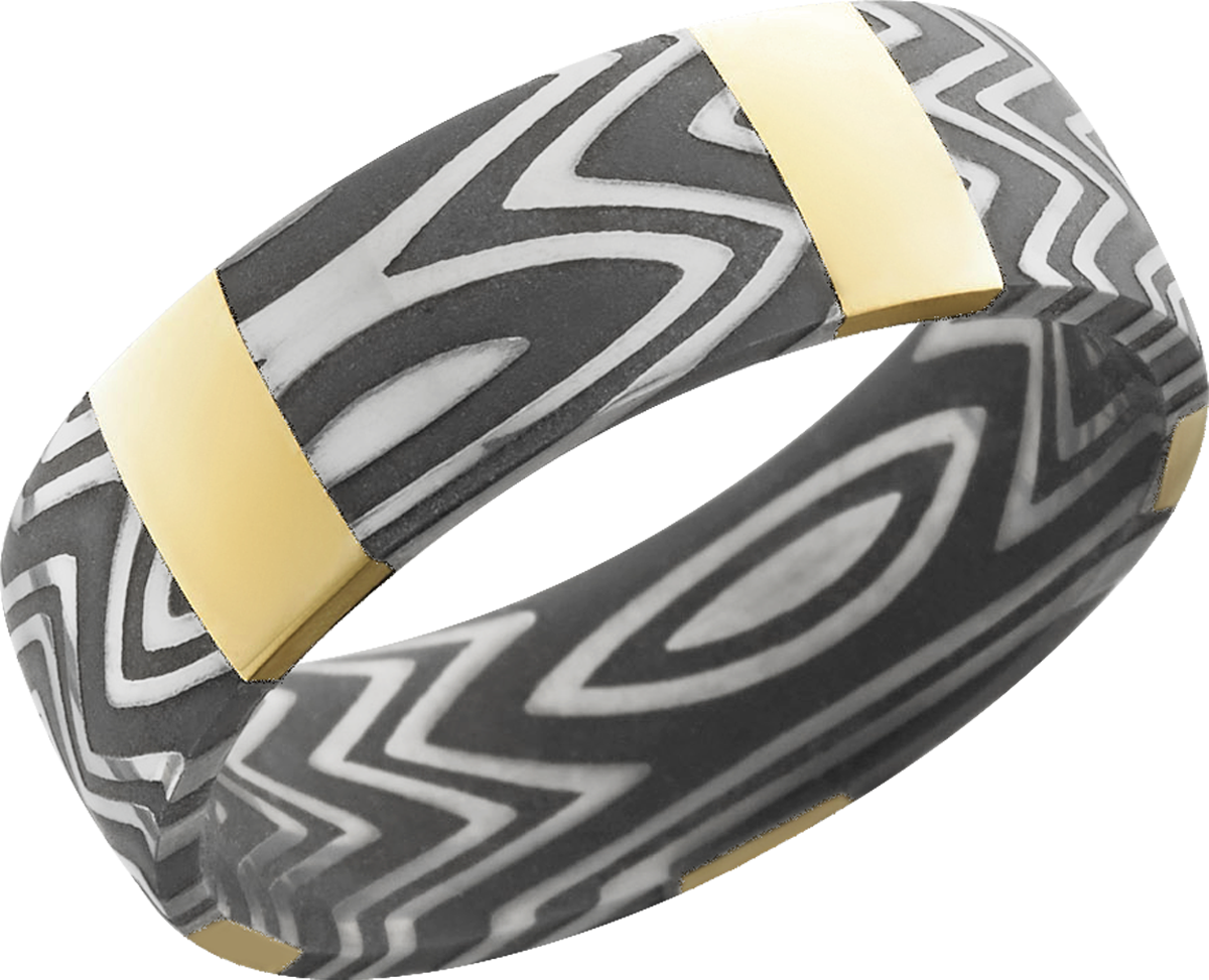 lashbrook damascus handmade 7mm zebra damascus steel band