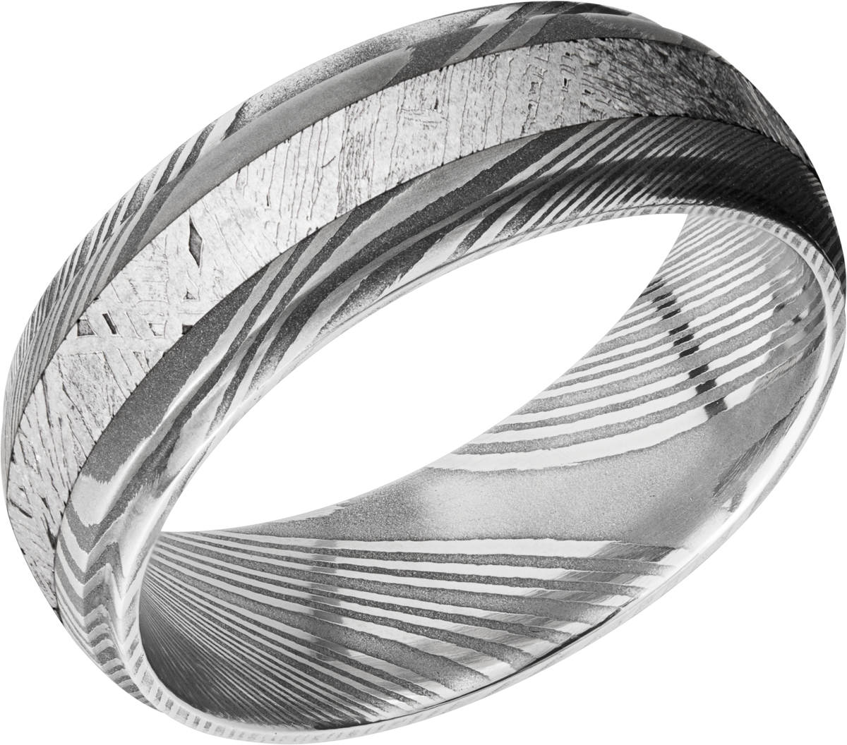 lashbrook meteorite handmade 7mm damascus steel band