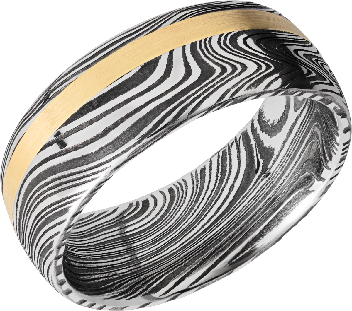 lashbrook damascus handmade 8mm marble damascus steel domed band