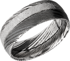 lashbrook meteorite handmade 8mm woodgrain damascus steel band