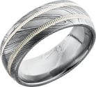 lashbrook damascus handmade 8mm damascus steel domed band