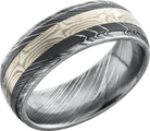 lashbrook damascus handmade 8mm damascus steel domed band