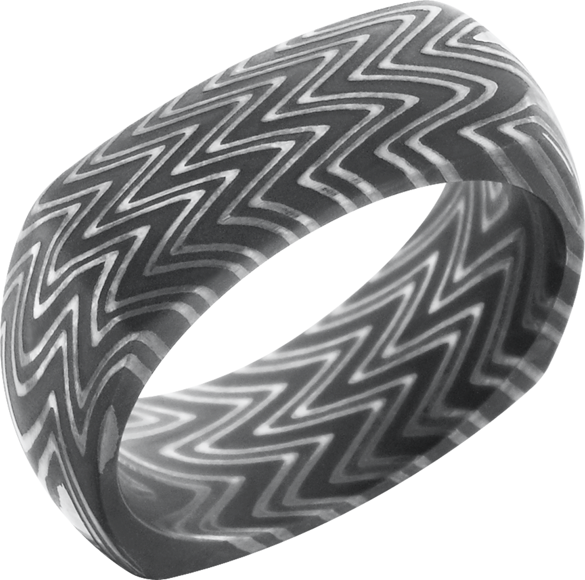 lashbrook damascus handmade 8mm zebra damascus steel square band