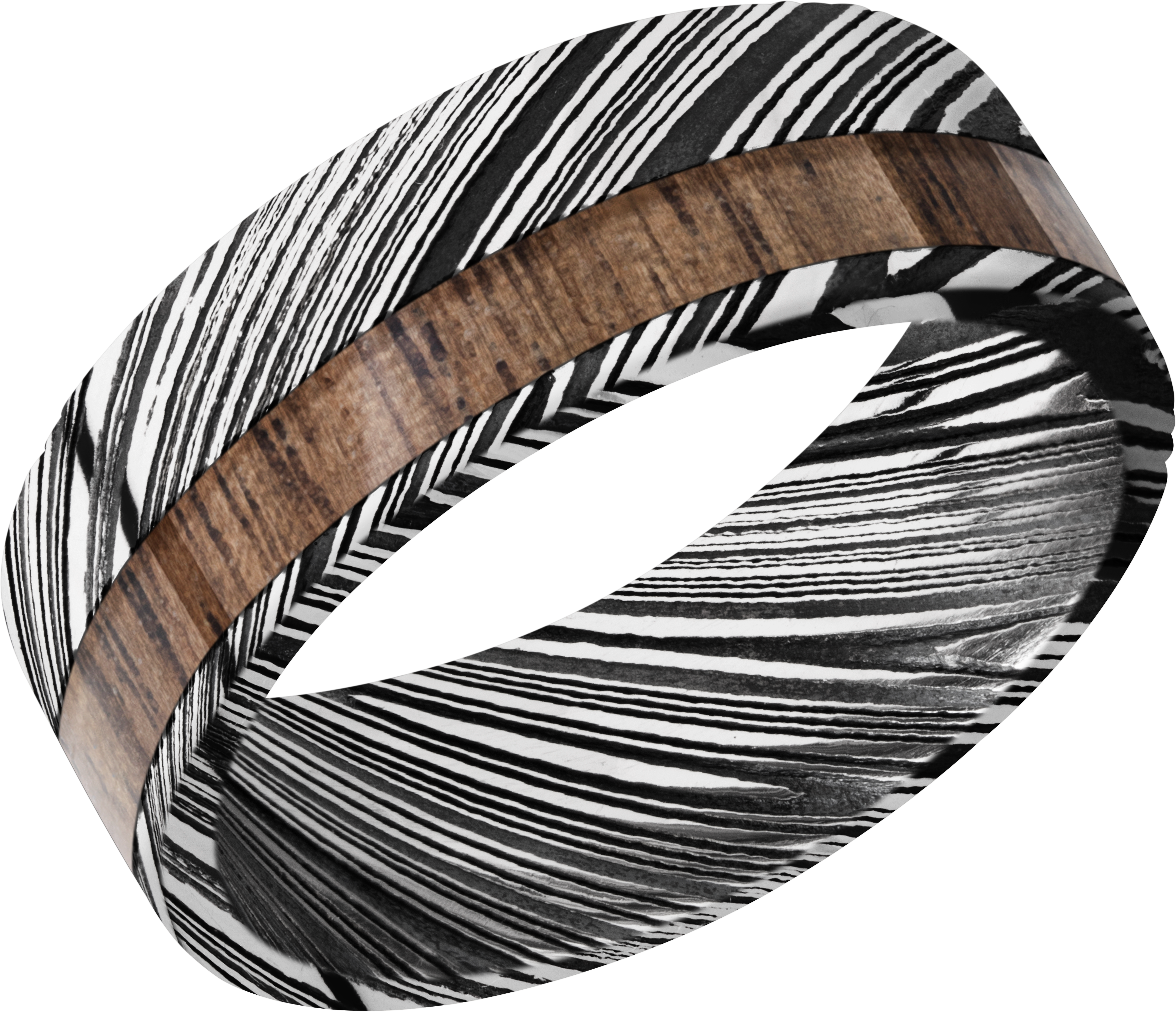 lashbrook hw damascus steel 8mm flat band